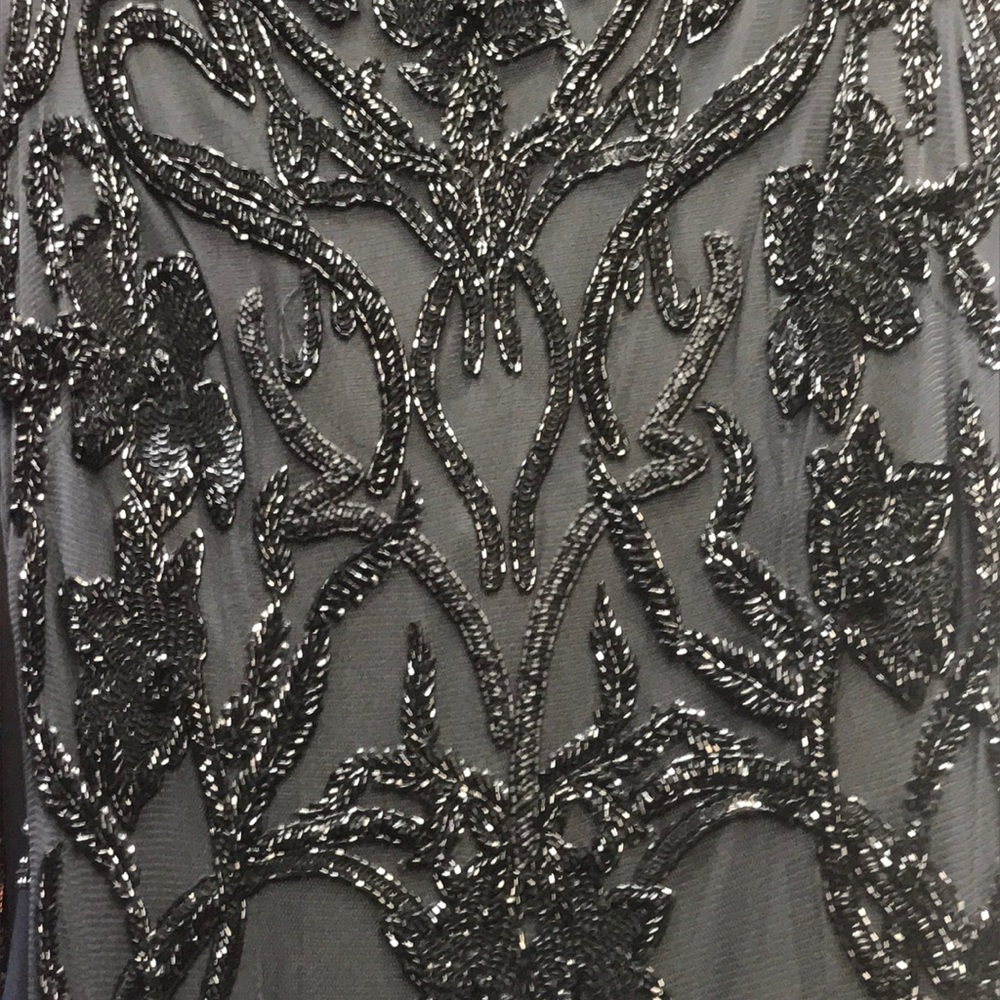 Theia boat neck fully beaded sleeveless long Gown - Picture 6 of 8